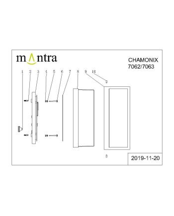 CHAMONIX * APLIQUE EXTERIOR BLANCO  LED IP65 - 9W - 3000K